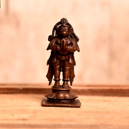 Antique Copper Lord Hanuman Statue for Worship